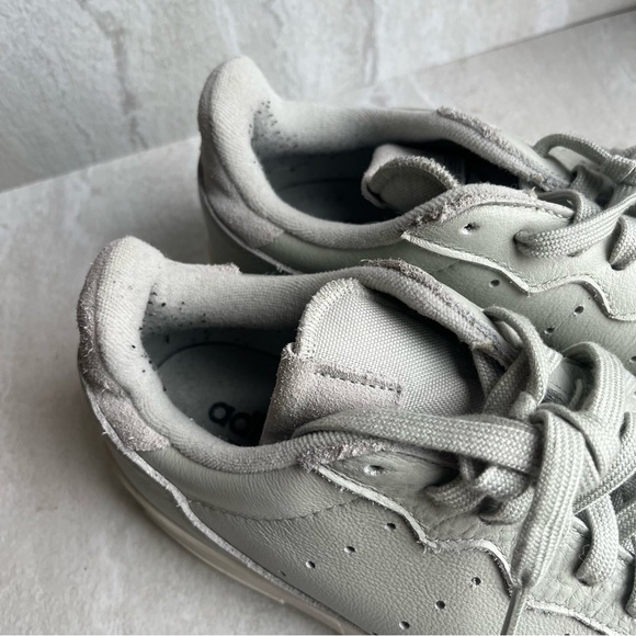 Adidas EE6045 Ash Silver Leather Supercourt Sneakers Women’s Size 8.5 - Picture 5 of 11